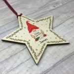 Personalised Wood Star Christmas Tree Decoration Bauble Daughter