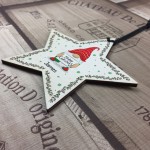 Personalised Wood Star Christmas Tree Decoration Bauble Daughter