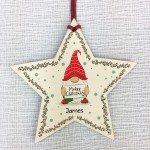 Personalised Wood Star Christmas Tree Decoration Bauble Daughter