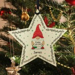 Personalised Wood Star Christmas Tree Decoration Bauble Daughter