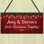 Personalised First 1st Christmas Together Sign Christmas Decor