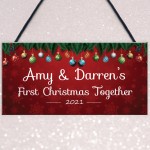 Personalised First 1st Christmas Together Sign Christmas Decor