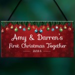 Personalised First 1st Christmas Together Sign Christmas Decor