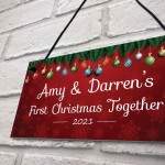 Personalised First 1st Christmas Together Sign Christmas Decor