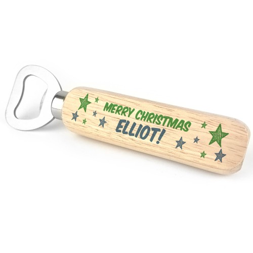 Personalised Merry Christmas Bottle Opener Dad Uncle Brother