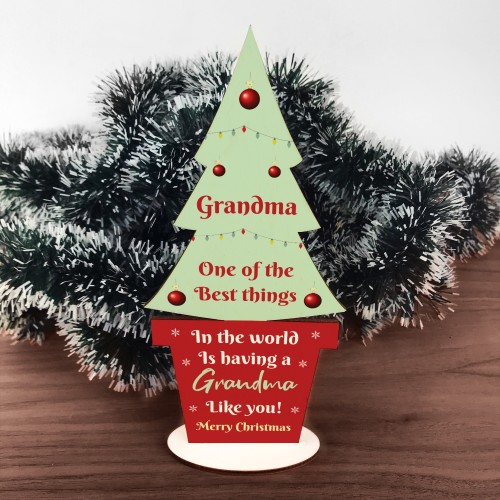 Christmas Gift For Grandma Wood Christmas Tree Thank You Gift