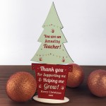 Christmas Gift For Amazing Teacher Wood Christmas Tree Thankyou