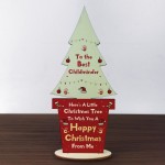 Christmas Best Childminder Gift Wood Christmas Tree Decoration