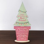 Christmas Best Friend Gift Wood Christmas Tree Decoration Friend