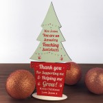 Personalised Teaching Assistant Gift Wood Tree Thank You Gift