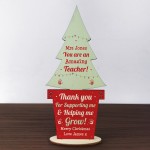 Personalised Teacher Gift Wood Tree Thank You Christmas Gift