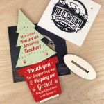 Personalised Teacher Gift Wood Tree Thank You Christmas Gift