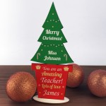 Christmas Gift For Teacher Wooden Tree Personalised Thank You