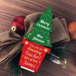 Christmas Gift For Teacher Wooden Tree Personalised Thank You