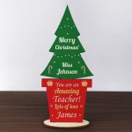 Christmas Gift For Teacher Wooden Tree Personalised Thank You