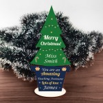 Christmas Gift For Teaching Assistant Wooden Tree Personalised