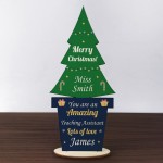 Christmas Gift For Teaching Assistant Wooden Tree Personalised