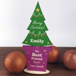 Christmas Gift For Best Friend Wood Christmas Tree Personalised