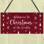 Christmas Welcome Sign ANY SURNAME Personalised Christmas Decor