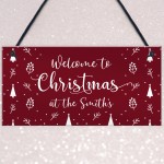 Christmas Welcome Sign ANY SURNAME Personalised Christmas Decor