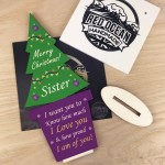 Christmas Gift For Sister Wooden Christmas Tree Novelty Gift