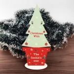 Christmas With The Any Surname Personalised Wood Standing Tree