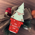 Christmas With The Any Surname Personalised Wood Standing Tree