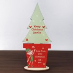 Personalised Elf Gift Wood Standing Tree Shelf Elf Daughter Son