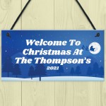 Personalised Christmas Decoration Welcome Sign Family Gift