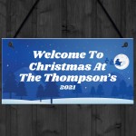 Personalised Christmas Decoration Welcome Sign Family Gift