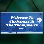 Personalised Christmas Decoration Welcome Sign Family Gift