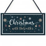 Christmas With The 'Surname' Welcome Personalised Xmas Decor