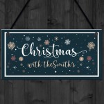 Christmas With The 'Surname' Welcome Personalised Xmas Decor