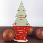 Merry Christmas Gift For Mum Personalised Wood Standing Tree