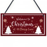 Christmas At New Home Welcome Sign Personalised Christmas Sign