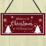 Christmas At New Home Welcome Sign Personalised Christmas Sign