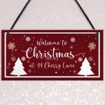 Christmas At New Home Welcome Sign Personalised Christmas Sign