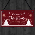 Christmas At New Home Welcome Sign Personalised Christmas Sign