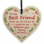 Wooden Heart Christmas Gift For Best Friend Novelty Friendship