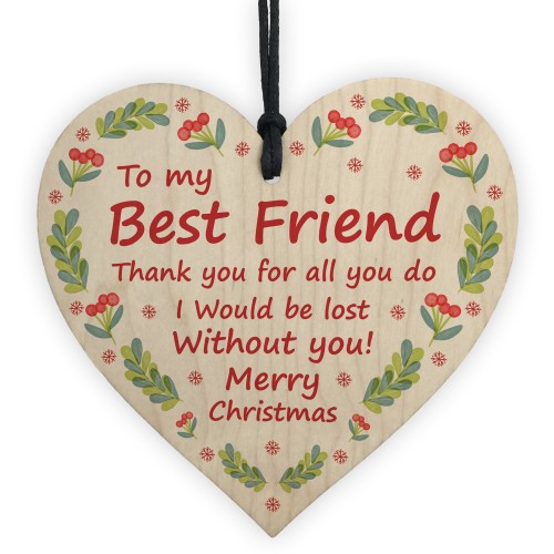 Wooden Heart Christmas Gift For Best Friend Novelty Friendship