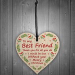 Wooden Heart Christmas Gift For Best Friend Novelty Friendship