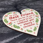 Wooden Heart Christmas Gift For Best Friend Novelty Friendship