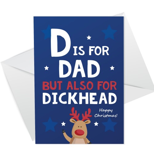 Funny Christmas Card For Dad Rude Offensive Card For Him