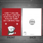 Funny Rude Christmas Card For Dad Mum From Cat Offensive Card