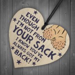 Stepdad Christmas Birthday Gift Wood Heart Humor Funny Gift