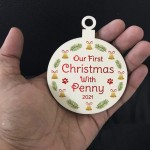 Our First Christmas With Any Name Pet Dog Cat Gift Personalised