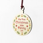 Our First Christmas With Any Name Pet Dog Cat Gift Personalised