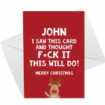 FUNNY RUDE Christmas Card For Boyfriend Husband Brother Uncle