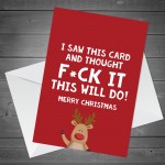 Hilarious Joke Funny Christmas Card For Dad Boyfriend Husband