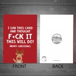 Hilarious Joke Funny Christmas Card For Dad Boyfriend Husband